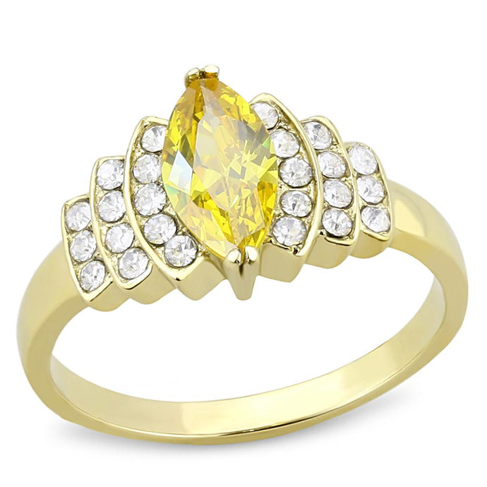 14k Gold Plated Citrine CZ Ring Official Gemz