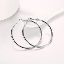 Load image into Gallery viewer, 42mm Round Hoop Earring in 18K White Gold Plated Official Gemz
