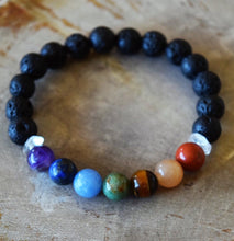 Load image into Gallery viewer, Aromatherapy Chakra Diffuser Bracelet with Genuine Gemstones! Official Gemz
