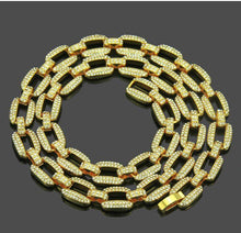 Load image into Gallery viewer, Curb Link Solid 14K Yellow Gold Color Crystal Chain Official Gemz
