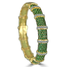 Load image into Gallery viewer, Face-off Zirconite Crystal Pave Hinged Classic Bangle Bracelet Official Gemz
