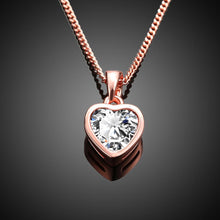 Load image into Gallery viewer, Heart Necklace in 18K Rose Gold Plated Official Gemz
