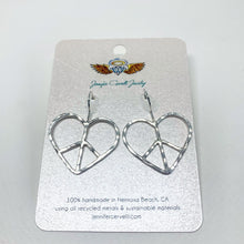Load image into Gallery viewer, Heart Shaped Peace Sign Earrings Official Gemz
