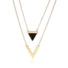 Load image into Gallery viewer, Marble Chevron Double Layer Necklace Official Gemz
