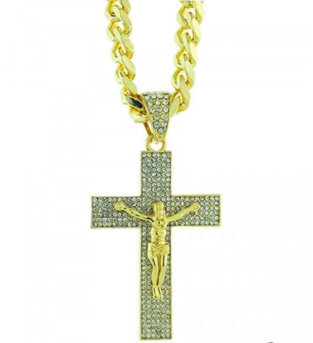 Men's Gold Chain & Cross Pendant Official Gemz