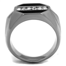Load image into Gallery viewer, Men&#39;s Onyx Stainless Steel CZ Ring Official Gemz

