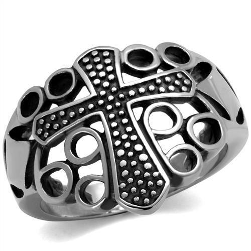 Men's Stainless Steel Silver Cross Ring Official Gemz