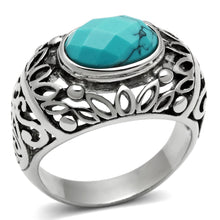 Load image into Gallery viewer, Men&#39;s Turquoise Stainless Steel Ring Official Gemz
