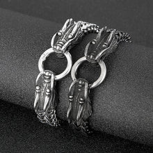 Load image into Gallery viewer, Mens Double Dragon Chain Bracelet Official Gemz
