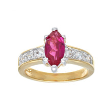Load image into Gallery viewer, Solitaire Ruby Marquise Gold Statement Ring
