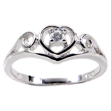Load image into Gallery viewer, Vintage Style Sterling Silver Heart Swirl Ring
