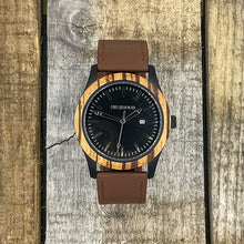 Load image into Gallery viewer, Women&#39;s Inverness Watch - Zebrawood &amp; Brown Leather Official Gemz

