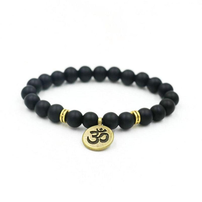 Yoga Bracelets Black Beaded with Spiritual Charms Official Gemz